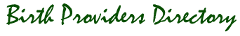 Birth Providers Directory